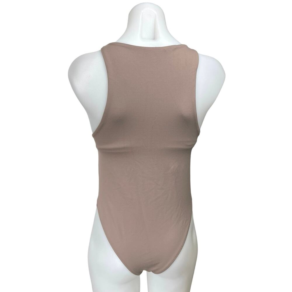 Zara Women's Brown Sleeveless Casual High Neck Stretch Tank Bodysuit Top Size M - Picture 2 of 4